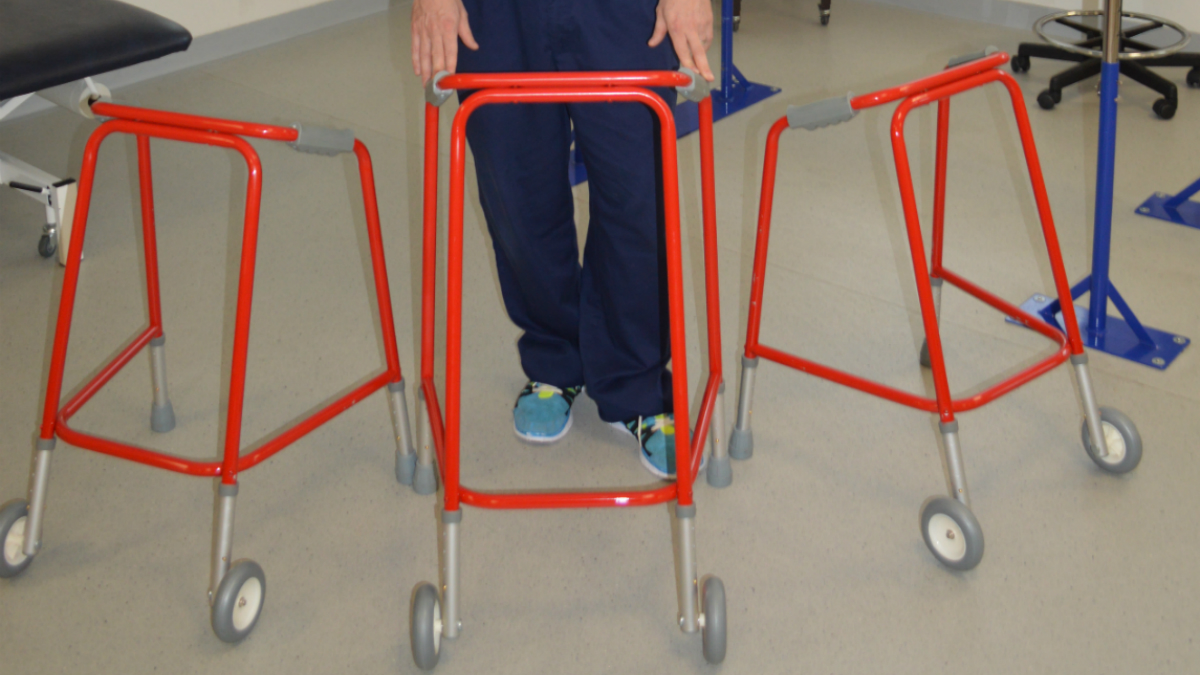 Forth Valley physio leads use of red, dementia-friendly walking frames