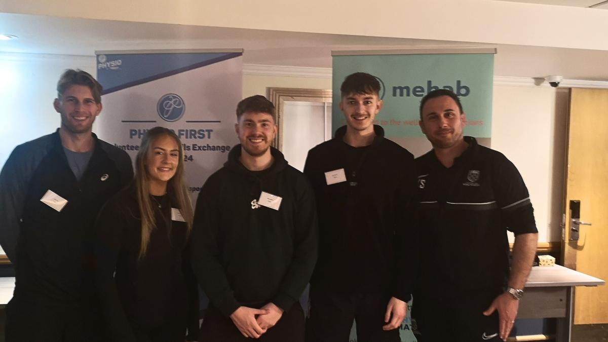 Five Student Reps pictured at the Physio First Skills Exchange