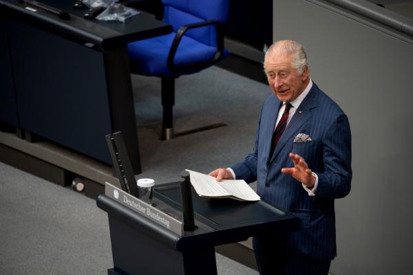 King Charles III during his speech to the German parliament