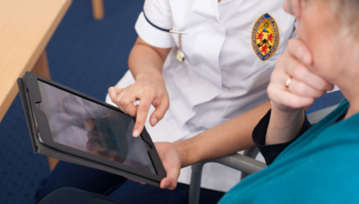 looking at an ipad