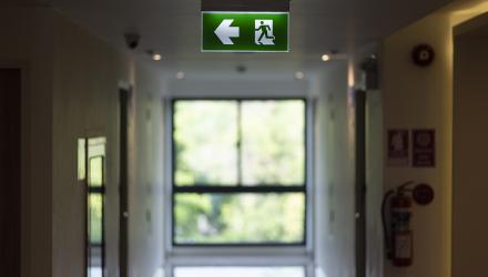 Hospital exit sign